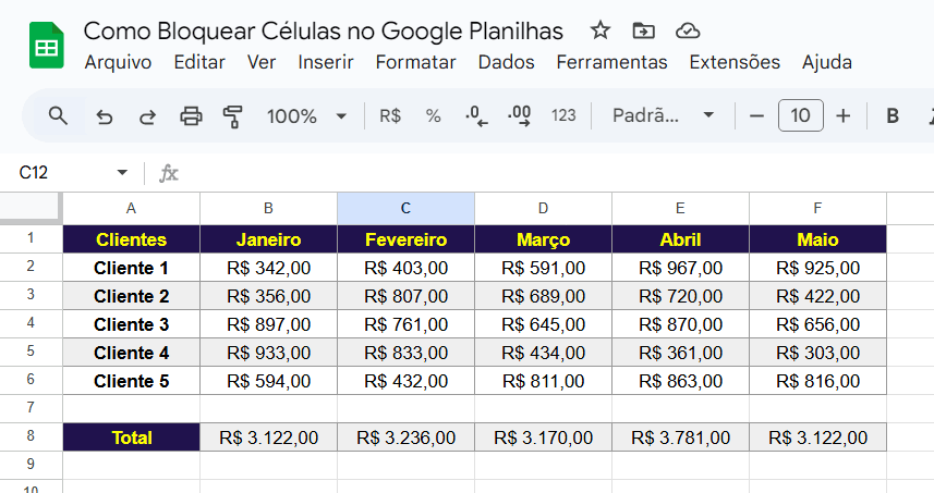 bloquear fórmulas