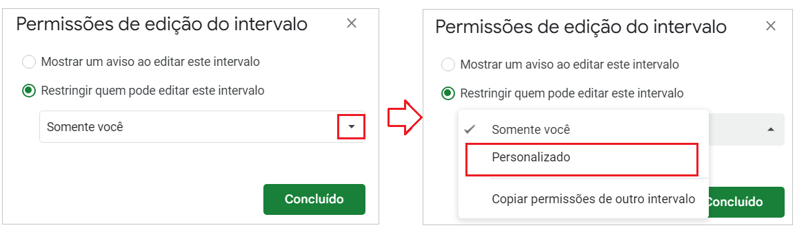 Editar Permissão para edição de células bloqueadas Google Planilhas