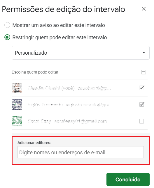 como bloquear edição de células no google sheets