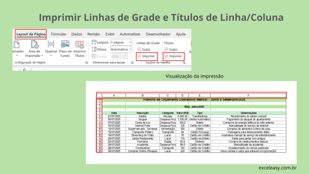 Como Ajustar Planilha no Excel para Impressão A4: Passo a Passo - Excel ...
