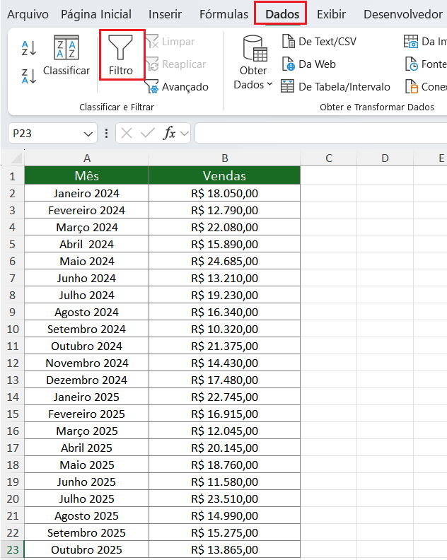 como pesquisar algo no excel
