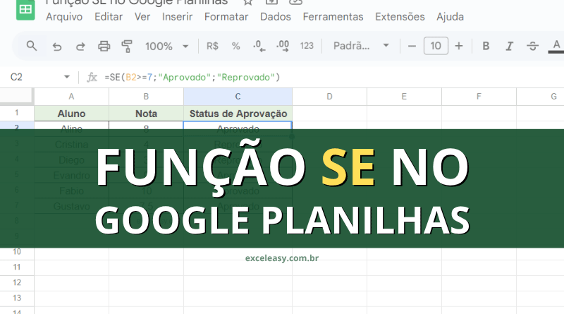 Como usar a função se no Google Planilhas - passo a passo