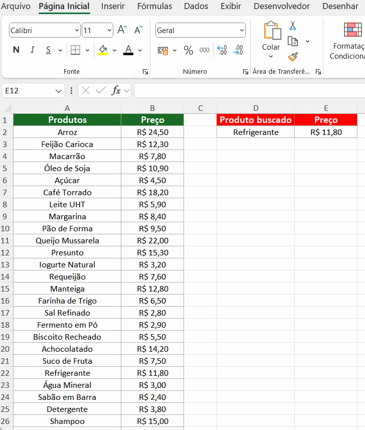 como buscar algo no excel