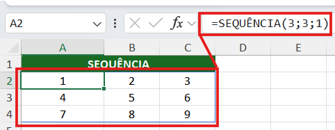 fórmula para sequência numérica excel colocar numeros seguidos no excel