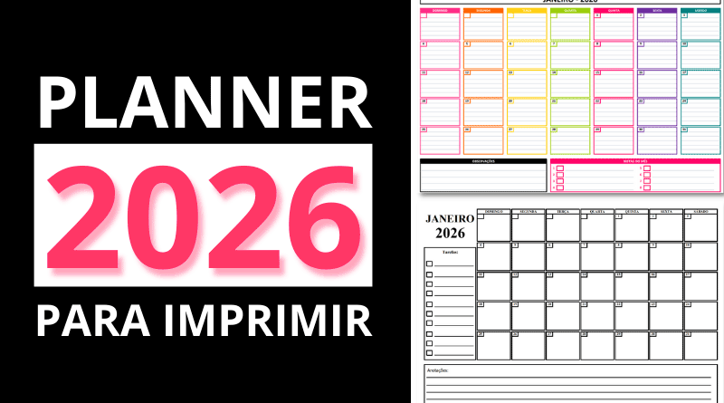 Modelos de Planner 2026 para Baixar Grátis e imprimir