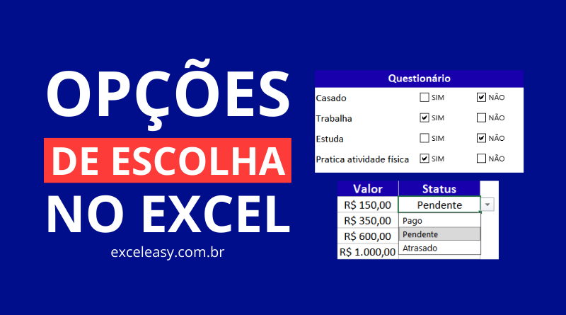 Como Colocar Opções de Escolha no Excel