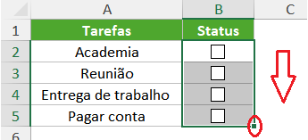 Opção de escolha com checkbox