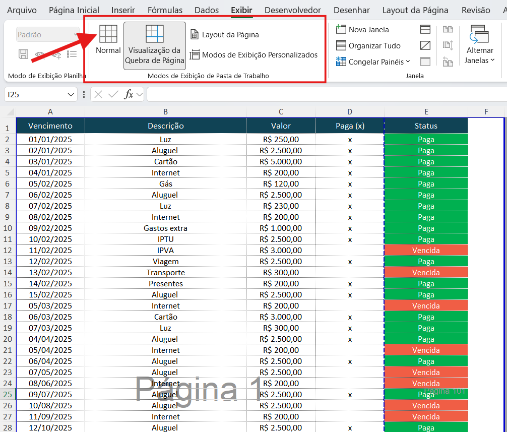 como tirar página 1 da planilha como tirar página 1 do excel