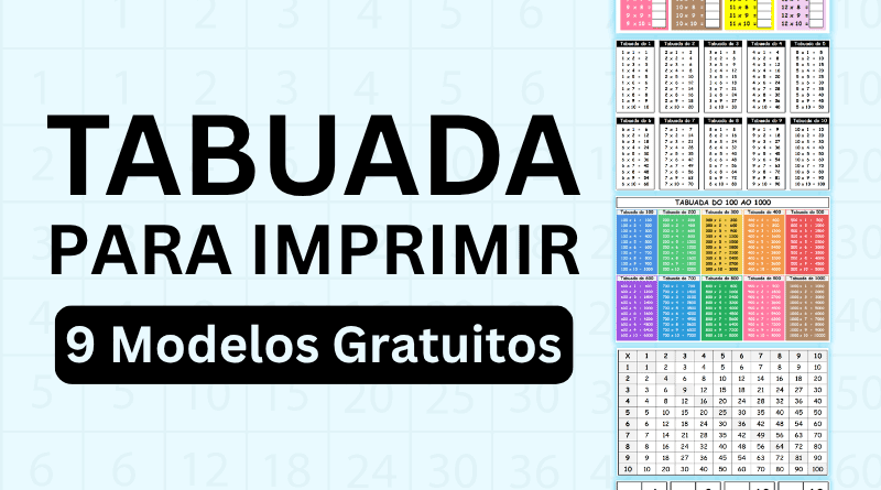 Modelos Grátis de Tabuada para Imprimir