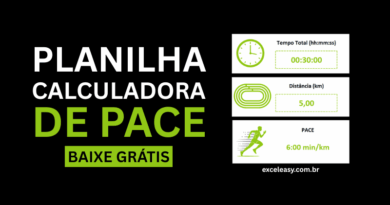 Planilha para calcular pace