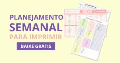 Planilha Planejamento Semanal para Imprimir