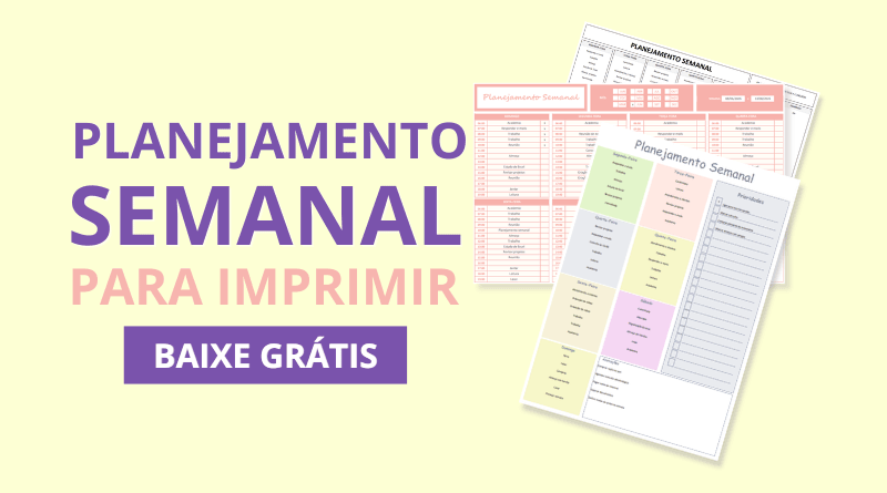 Planilha Planejamento Semanal para Imprimir