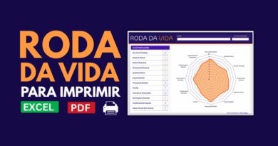 Modelo Roda da Vida para Imprimir - Excel e PDF