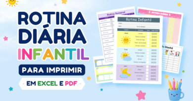Modelos de Rotina infantil diária para imprimir pdf gratis