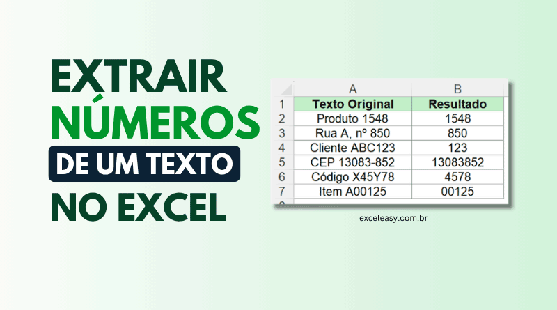 Como Extrair Número de Texto no Excel usando o VBA