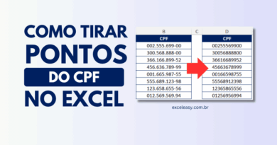 Aprenda como tirar os pontos do cpf no excel