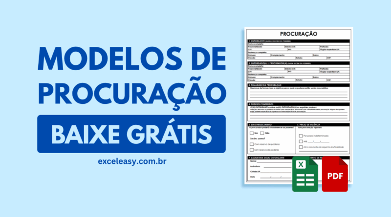 Modelo de Procuração para baixar, editar e usar